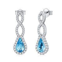 wholesale TOUPOP Trendy Dangle Earrings For Women 925 Sterling Silver Stud Earrings For Girls Crystal Jewelry Birthday Christmas Gifts For Mom Daughter Friend -color_name:Infinity