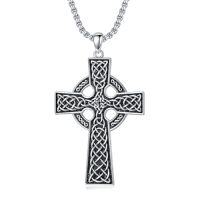 wholesale Cross Necklace For Men Women 925 Sterling Silver Celtic/crucifix/nail/fish Hook Cross Pendant With Stainless Steel Chain Faith Jewelry Gift For Father Son Brother Husband -color_name:G02-Celtic Cross