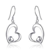 wholesale TOUPOP Heart Earrings For Women Sterling Silver Heart Dangle Drop Earrings Heart Jewely Heart Gifts For Birthday Anniversary Christmas Gifts -style_name:Silver