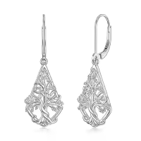 TOUPOP Sterling Silver Stone Flower Dangle Drop Leverback Earrings-style_name:11-Dangle-Tree of Life