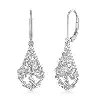 wholesale TOUPOP Sterling Silver Dangle Drop Earrings For Women Mom Flower Leverback Earrings Jewelry Christmas Anniversary Birthday Gifts -style_name:11-Dangle-Tree of Life