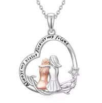 TOUPOP 925 Sterling Silver Sisters Necklace Pendant Jewelry Gift-style_name:3-Sister Necklace