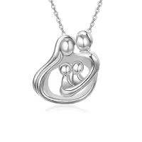 TOUPOP 925 Sterling Silver & Stone Sister/Mom Necklace Birthday Christmas Gifts-style_name:D001-Family Necklace
