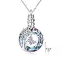 TOUPOP Sterling Silver Butterfly Cremation Jewelry Memorial Urn Necklace-color_name:Purple