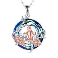 wholesale TOUPOP Birthday Gifts For Mom 925 Sterling Silver Rose Flower Necklace Mother And Daughters Sons Jewelry Mothers Day Christmas Gifts For Women -style_name:A-Rose Flower-3 Children