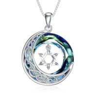 wholesale TOUPOP 925 Sterling Silver Sun And Moon Star Pendant Necklace For Women Girls Couple Necklace Crescent Moon Sun Star Crystal Jewelry For Sister Mom Wife Birthday Christmas Gifts -color_name:Moon and Star-2