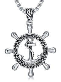 wholesale Anchor Necklace 925 Sterling Silver Anchor Pendant Ocean Sailor Necklace Navy Pendant Christmas Fathers Day Birthday Gifts For Men -style_name:Anchor IV