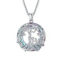 wholesale TOUPOP Christmas Gifts For Mom, Mothers And Daughter/son Necklace, 925 Sterling Silver Tree Of Life Crystal Jewelry Birthday Gifts For Women Mother Grandma Wife -color_name:C-Mother and 3 Child-Purple Crystal