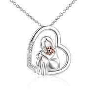 wholesale TOUPOP Cat Lover Pendant Necklace Dog Lover Necklace 925 Sterling Silver Crystal Cat Memorial Gifts For Women Animal Heart Jewelry Birthday Gifts -color_name:Dog Lover Necklace
