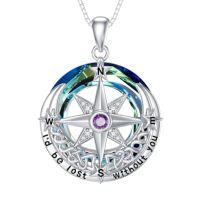wholesale TOUPOP Graduation Gifts For Her, Sterling Silver Birthstone Compass Necklace Celtic Knot Jewelry Gifts For Her Girlfriend Wife, I'd Be Lost Without You -color_name:06-June-Alexandrite