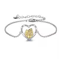 TOUPOP Sterling Silver Always My Sister Forever My Friend Bracelet-style_name:3 Sisters Bracelet-Always My Sister Forever My Friend