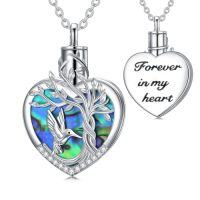 wholesale TOUPOP Tree Of Life Urn Necklace For Ashes 925 Sterling Silver Heart Abalone Shell Cremation Jewelry Memorial Christmas Gifts For Women Mom Wife -style_name:Hummingbird