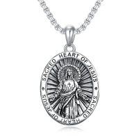 wholesale Patron Saint Necklace S925 Sterling Silver Four Way Cross Necklace St Michael/st Christopher/st Benedict/st Joseph/st Francis Pendant, Religious Protection Necklace For Men Women Birthday Father's Day Anniversary -style_name:3-St Jesus
