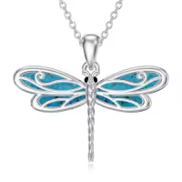 TOUPOP Sterling Silver Turquoise Necklace Jewelry For Women Gifts-style_name:Dragonfly