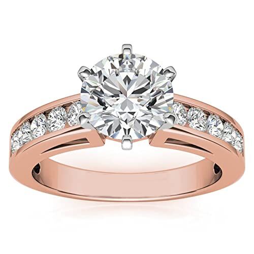 Personalized 1 Ct Round Moissanite Wedding Anniversary Engagement Ring For Women, Promise Wedding Anniversary Ring Free Engraved 