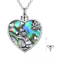 TOUPOP 925 Sterling Silver Stone Ash Necklace Pet Memorial Jewelry-style_name:8-Dog