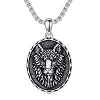 wholesale Lion/wolf/star Of David/eye Of Horus Necklace S925 Sterling Silver Celtic Pendant Men's Jewelry Suitable For Father Boyfriend Christmas Anniversary Birthday Gift -style_name:B-Wolf
