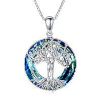wholesale TOUPOP Tree Of Life Necklace Sterling Silver Crystal Tree Of Life Jewelry Tree Of Life Gifts For Women Girls Birthday Christmas -style_name:02-Couple