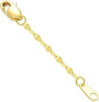 wholesale 10K Gold Yellow 1 2 3 Necklace Extender Chain w Double Clasps Bracelet Anklet Extension-Style 13 1inch