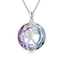 wholesale TOUPOP Mothers Day Gifts For Mom Mother Of 1 To 3 Daughter/son Necklace Sterling Silver Family Pendant Necklaces With Crystal Jewelry Birthday Gifts For Women -style_name:2-Mother of 2