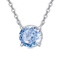 wholesale TOUPOP Simple Birthstone Necklaces For Women Sterling Silver Choker Pendant Necklace Jewelry Birthday Anniversary Mothers Day Christmas Gifts For Her Wife Girlfriend Mom -color_name:Round-03-Mar-Aquamarine