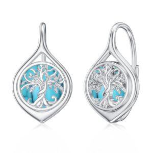 I-Turquoise Tree of Life Earring