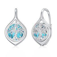 wholesale TOUPOP Leverback Earrings For Wonen 925 Sterling Silver Tree Of Life Earrings Dangle Drop Turquoise Moonstone Moss Agate Heart Jewelry Gifts For Women Anniversary Birthday Christmas -style_name:I-Turquoise Tree of Life Earring