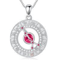 wholesale TOUPOP Zodiac Constellation Necklace For Women 925 Sterling Silver Birthstone Pendant Necklaces Zodiac Sign Jewelry Birthday Christmas Gifts For Women Her -style_name:7-Cancer(6.22-7.22)-Ruby
