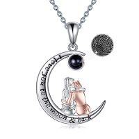 wholesale TOUPOP Sister Christmas Gifts From Sister/brother Two Three Four Five Sisters Necklace Sterling Silver Crystal Fashion Jewelry Gift For Women Friend Female Friendship Lasts Forever -style_name:Style 2-Two Sisters-I Love You 100 Languages