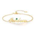 wholesale 925 Sterling Silver & Birthstone Personalized Name Bracelet - Custom Gift for Family, Friends, Lovers-0-0