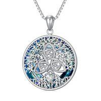 wholesale TOUPOP Tree Of Life Necklace For Women Sterling Silver Trinity Celtic Kont/time Clock/sun Crescent/sun Jewelry With Crystal Anniversary Birthday Christmas Gifts For Mom Wife Girlfriend Sister -style_name:Trinity Knot