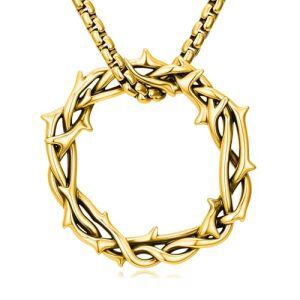 1-Crown of Thorns Necklace-Gold