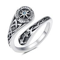 wholesale TOUPOP Spoon Rings For Women 925 Sterling Silver Adjustable Thumb Spoon Rings Promise Engagement Statement Boho Vintage Finger Open Antique Rings Jewelry -style_name:16-Compass