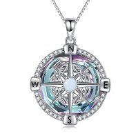 wholesale TOUPOP Christmas Gifts For Wife Compass Necklace Sterling Silver Compass Urn Necklace Cremation Jewelry For Women Wife Girlfriend Mother Sister -style_name:A02-Purple