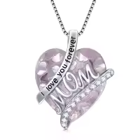 TOUPOP Sterling Silver 12 Birthstone I Love You Forever Heart Pendant Necklace-color_name:10-Oct