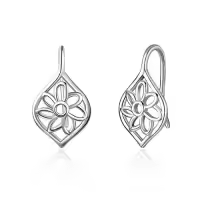 TOUPOP Sterling Silver Sunflower Daisy Leverback Dangle Drop Earrings-style_name:02-Leverback-Daisy