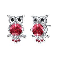 wholesale TOUPOP S925 Sterling Silver Owl Stud Earrings For Women - July Birthstone Jewelry Gifts For Daughter Granddaughter -color_name:07-Jul