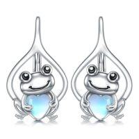 wholesale TOUPOP 925 Sterling Silver Animal Earrings For Women | Hypoallergenic Leverback Hoop Earrings | Christmas Anniversary Birthday Jewelry Gifts For Mom Wife Girlfriend Sister Friend -style_name:Frog