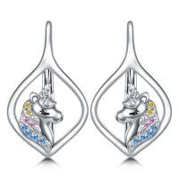 wholesale TOUPOP 925 Sterling Silver Animal Earrings For Women | Hypoallergenic Leverback Hoop Earrings | Christmas Anniversary Birthday Jewelry Gifts For Mom Wife Girlfriend Sister Friend -style_name:Unicorn