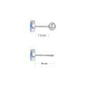 wholesale 925 Sterling Silver Blue Fire Opal Round Stud Earrings for Women-0-4