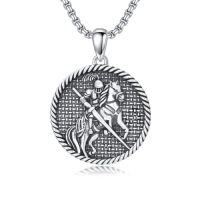 wholesale TOUPOP S925 Sterling Silver Medusa Snake/st Christopher Necklace Protection Amulet Pendant Catholic Medallions Jewelry Gift For Men Women -style_name:8-Saint Michael