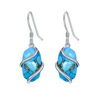 wholesale Earrings For Women 925 Sterling Silver Dainty Gemstone Dangle Drop Earrings Fine Jewelry Birthday Christmas Gifts For Women Her Mom -color_name:Dangle-Turquoise