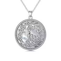 TOUPOP Sterling Silver Tree Of Life Mother Necklace Jewelry Gifts-style_name:Mother of Pearl-3 Children