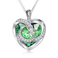 wholesale TOUPOP Birthstone Necklace For Women 925 Sterling Silver Moon And Star Necklaces Heart Crystal Jewelry Birthday Christmas Gifts Women Wife Girlfriend -color_name:08-August