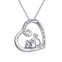 wholesale TOUPOP 925 Sterling Silver Cute Animal Necklace Frog/panda/elephant/koala/pig/fox/bunny/wolf Necklace Jewelry Gifts For Women Girls Animal Lovers -style_name:Pig