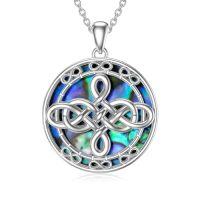 wholesale TOUPOP Celtic Knot Necklace 925 Sterling Silver Infinity Knot Necklace For Women Celtic Jewelry Irish Gifts For Women Girls Birthday Christmas -style_name:Abalone Shell Infinity Kot Necklace