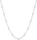 wholesale 14K Gold Beaded Station Chain Necklace with Small Balls for Women 16-18 Inches Long-0-0