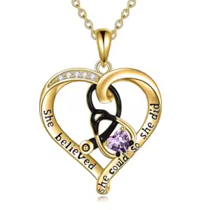 02 Feb-Amethyst-Yellow Gold Plated