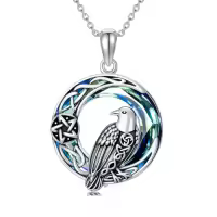 TOUPOP Sterling Silver Crystal Owl Raven Pendant Necklace-style_name:6-Raven Necklace