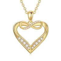 TOUPOP 14k Solid Gold Infinity Heart Necklace For Women Real Gold Jewelry Birthday Christmas Gifts For Her Girlfriend Mom Wife 18 Inches-style_name:F-Inifinity Heart